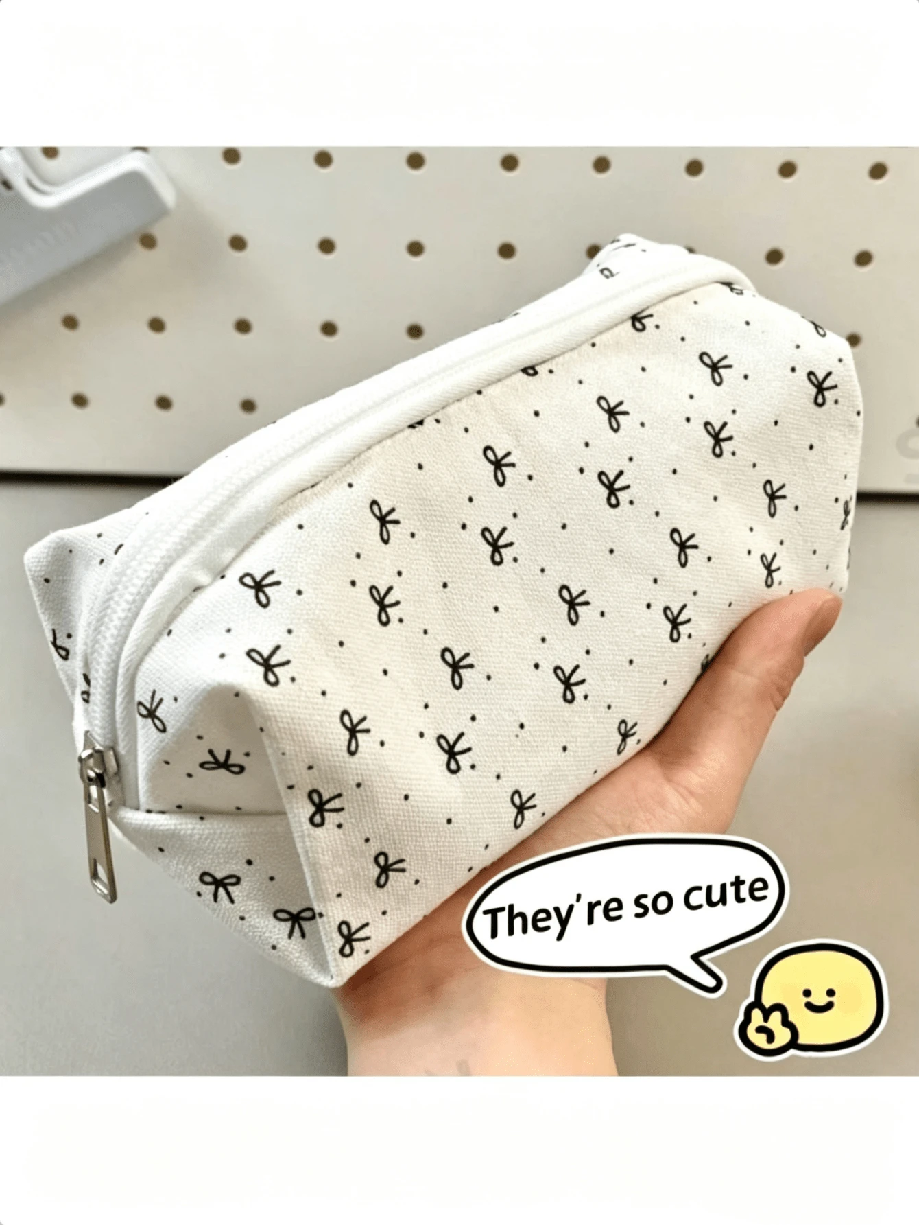 1pc Cute Large Capacity Cosmetic & Stationery Storage Bag, Bowknot Pencil Case, Student Stationery, Pencil Pouch, Travel Organizer, Back To School Essential - Bow Pencil Case - View 1