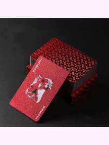 1 Set Of 54 Colorful Red And Gold Card Game Cards Waterproof Multiplayer Game Card Set Magic Pack Wedding Party Birthday Holiday Board Game Gift Collection - Red - View 7