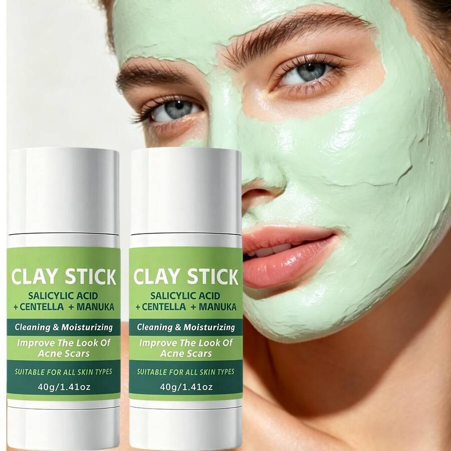 2PCS 40g Clay Mask, Contains Centella Asiatica And Salicylic Acid, Natural Clay, Gentle Exfoliation, Smooth Skin, Non-Drying Skincare Product, Gift For Women, Moms, Girlfriends - Clay Mask - View 1