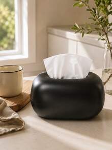Decorative Tissue Box Cover, Single Modern Resin Napkin Holder With Soft Rounded Design, Stylish Facial Tissue Storage For Bedroom, Living Room, Vanity, Entryway And Home Office - Multicolor - View 8