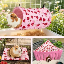 Hamster And Guinea Pig Tunnel, Small Pet Tunnel And Pipe, Soft Wool Small Animal Tunnel Tube And Mat As Well As Corner Hideout Cage Accessories, Suitable For Guinea Pigs, Rabbits, Ferrets, Chinchillas, Hedgehogs, Etc. - View 13