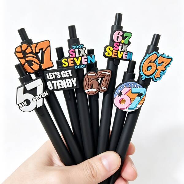 10/5pcs 6 7 Six Seven Theme Element Ballpoint Pens, Gift Pens, Smooth Writing, No Ink Clogging, Durable Material, Replaceable Refill, Long-Term Use | Back To School | Office & School Supplies