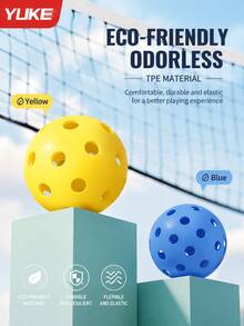 Yuke 4 Pickleballs, Durable Outdoor Sports Balls, High Bounce Performance, Lightweight Perforated Plastic Balls, Suitable For Pickleball Training, Practice Matches And Backyard Entertainment - Multicolor - View 3