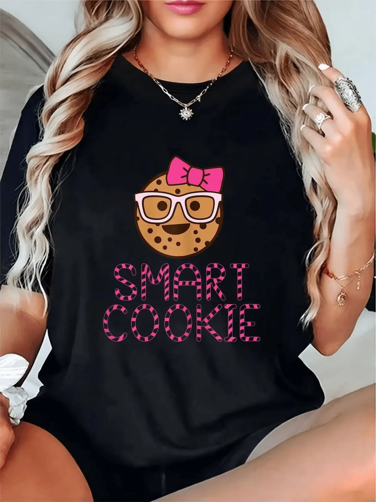Women T-Shirts - 黑色 - 查看 1