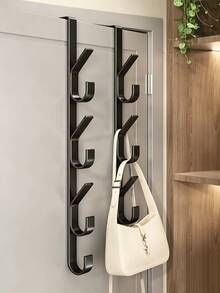 Space Saving Vertical Design Storage Hanging Hook Rack Heavy Duty Metal Multipurpose Towel Rack No Drill Mop Holder Shower Clothes Hanger Wall Mounted Towel Hooks Without Drilling Room Decor Bathroom Home Decor Bathroom Decor Key Holder - View 1