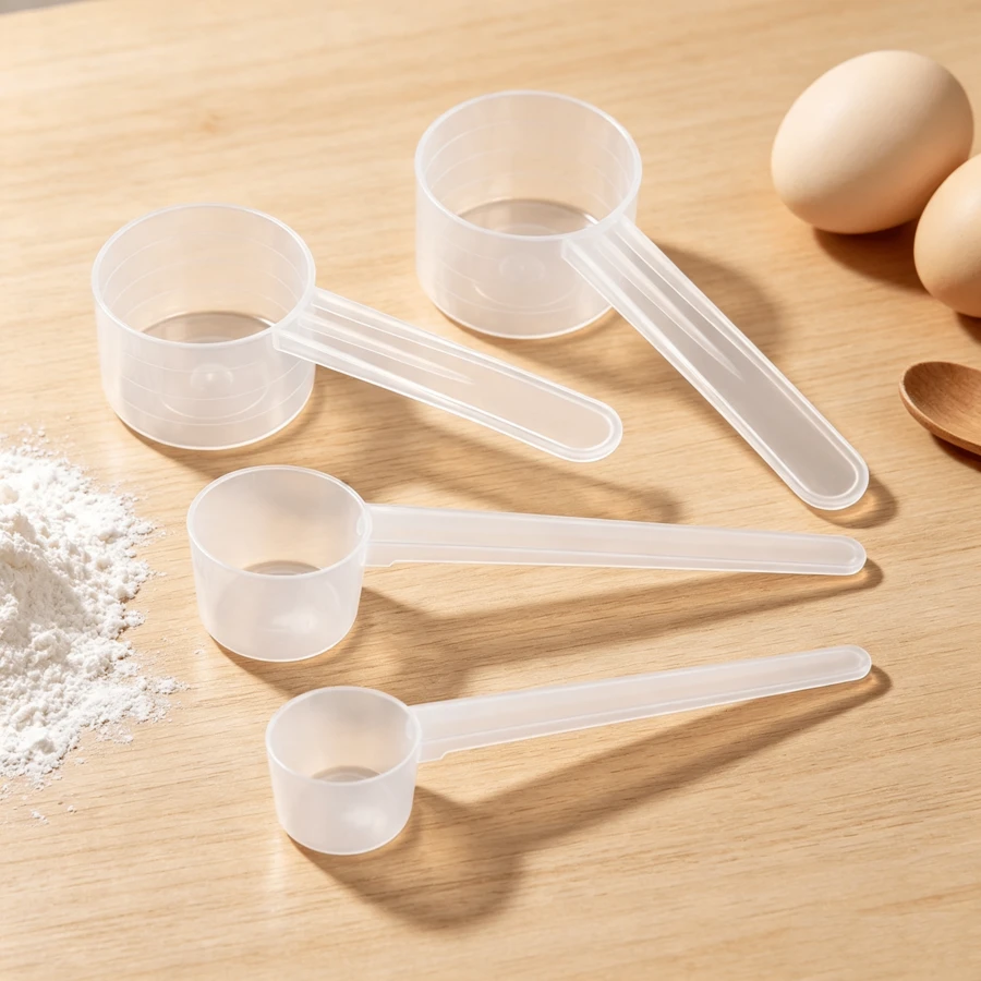 4-Piece Set Transparent Measuring Spoons 5g / 10g / 20ml, Dosing Spoons For Protein Powder, Creatine, Baking & Coffee - Transparent - View 1