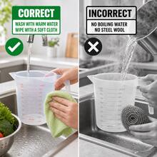 1pc/2pcs/3pcs/Multi-Purpose Measuring Cup, Transparent Plastic Heat-Resistant Stackable Measuring Cup With Angled Handle And Spout, Kitchen Essential Accessory, Transparent 500ml, 250ml, 1000ml, Measuring Cup (Low-Temperature Cleaning) - White - View 10