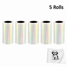 Rainbow Iridescent Transparent Thermal Sticker Paper Rolls, 53X25Mm Self-Adhesive PET Label Paper For Mini Thermal Printers, Oil-Resistant Scratch-Resistant Sticker Paper For Journals, Gift Packaging, Home Organization, Paper Solely - View 13