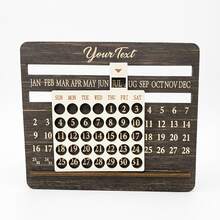 Nuevo Calendario Perpetuo de Madera Calendario de Escritorio Mensual Decoración - Multicolor - Ver 14
