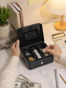 1PC Durable Metal Cash Box, For Store Cashier Portable Metal Cash Box - With Key Lock And Removable Tray Design, A Money Box For Storing Change And Coins At Home - Single Piece - View 6