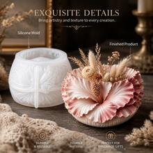 1pc 3D Hibiscus Flower Pot Silicone Mold, DIY Handmade Cement Succulent Planter Mold, Suitable For Casting Plaster Aromatherapy Storage Box, Resin Small Flower Pot, Soft Silicone Easy To Demold, Clear 3D Texture, Ideal For Home Crafts, Desktop Decoration, Aromatherapy Container Making, Creative Greenery Planter Molding Tool For Handmade Enthusiasts - A - View 3