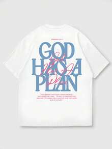 Unisex Summer Layered Print English Slogan Casual Short Sleeve T-Shirt | Loose Healing Top - White - View 5