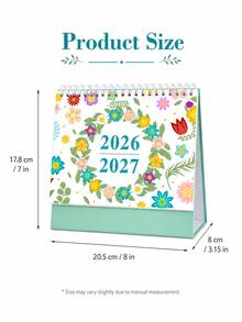 1件 2026-2027新款螺旋裝訂桌曆，創意日計畫日程日曆，桌面裝飾品，適合各種場合的節日裝飾禮物 - 多款 - 查看 8