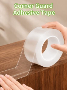 1pc Single-Sided Transparent Nano Tape, Invisible Table Corner Anti-Collision Strip, Baby Safety Furniture Edge Guard, Easy To Cut With No Residue - Transparent - View 4