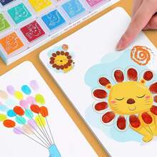 12-Color Ink Pad Set, Doodle Art Book, DIY Painting Book, Suitable For Crafts, Scrapbooking And Fingerprint Art - Perfect For Birthday Parties And Gifts - Multicolor - View 7