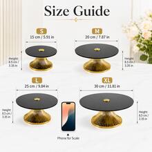 1pc Acrylic Dessert Tray, European Minimalist Design, Food Plate For Home Gathering Decoration, Cake Tray - Tall Plate With Gold Base and Black Plate - View 2