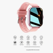 1.83-Inch Full Touch Screen, This Popular Smartwatch Suitable For Men And Women Features: Call Answering, Message Notifications, Music Control, Remote Camera, Pedometer, Calorie Tracking, Multiple Sports Modes, Alarm, Call And Message Notifications, Compatible With Android And IOS Systems. - Pink - View 9