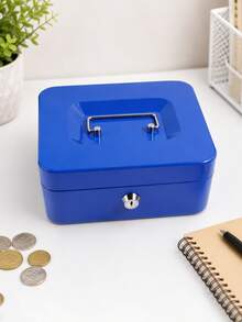 1PC Durable Metal Cash Box, For Store Cashier Portable Metal Cash Box - With Key Lock And Removable Tray Design, A Money Box For Storing Change And Coins At Home - Single Piece - View 11