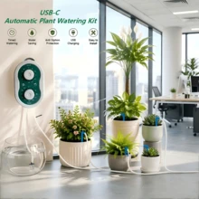 2200mAh Automatic Drip Irrigation Kit For 15 Pots,USB Rechargeable Plant Watering System, Water-Saving Timer For Home Garden & Balcony - A - View 2