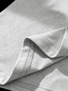 Classic American Tee, Oversized 180g Sturdy Cotton, Everyday Essential Crew Neck For Men - 灰色 - 查看 7