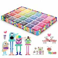 12-Color Ink Pad Set, Doodle Art Book, DIY Painting Book, Suitable For Crafts, Scrapbooking And Fingerprint Art - Perfect For Birthday Parties And Gifts - Multicolor - View 8