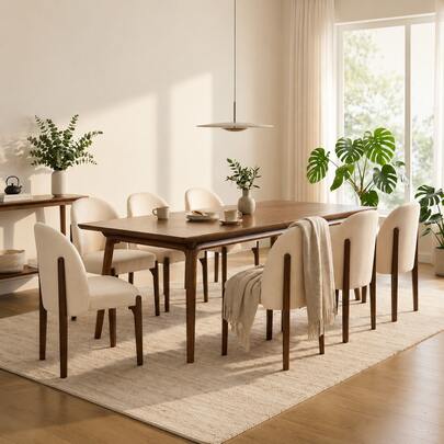 Sillas de comedor de madera, juego de 2, sillas de comedor modernas tapizadas en tela, sillas de cocina estilo granja para comedor y cocina