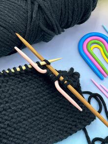 9pcs Cable Stitch Needle Set, Includes 4pcs U-Shaped + 3pcs V-Shaped Cable Stitch Needles & 2pcs 7cm Pink Sewing Needles, Suitable For Cable Knitting & Patchwork Sewing Of Sweaters, Scarves, Knitting Auxiliary Tools - Crochet Hook Set - View 3