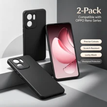 2pcs Black Silicone Phone Case, Compatible With RENO 14, RENO 12 F, Reno 13, Reno 11, A99/A80/A60/A40/A38/A18 Phones, Phone Protective Case, Phone Shell, Phone Cover, Anti-Drop Phone Case, Black Phone Case, Minimalist Phone Case, Solid Color Phone Case, Black Phone Case, TPU Phone Case Anti-Drop (Military Grade Anti-Drop) - Black 1 - View 11