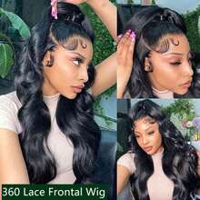 250 Density 360 Lace Front Wigs Human Hair Invisi Strap Body Wave 13x4 13x6 HD Lace Front Wigs Human Hair Pre Plucked Drawstring Wig Human Hair 5x5 6x4 Wear And Go Glueless Human Hair Wigs For Women Brazilian Lace Frontal Wigs Natural Color - Natural Black - 查看 4