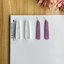 1/2pcs Bohemian Style Polymer Clay Cutters, Clay Jewelry DIY Geometric Cutting Tools, For Soft Clay Jewelry Earring Making, Suitable For Vacation And Daily Use Creative Design - White - View 2