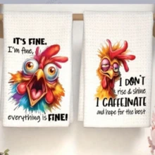 2pcs/Pack, Screaming Chicken Kitchen Towels, Soft Absorbent Household Kitchen Cleaning Cloths, Machine Washable, Reusable, Housewarming Home Decor Gift, Kitchen Accessories. - Multicolor - View 10