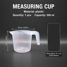 1pc/2pcs/3pcs/Plastic Measuring Cups (3pcs Set), 1/2/4 Cup Capacity, Stackable Liquid Measuring Cups With ML And Oz Markings, Suitable For Baking And Cooking (3pcs Red Line) - Transparent - View 14