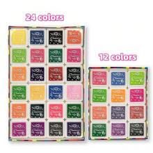 12-Color Ink Pad Set, Doodle Art Book, DIY Painting Book, Suitable For Crafts, Scrapbooking And Fingerprint Art - Perfect For Birthday Parties And Gifts - Multicolor - View 13