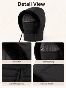 1pc Winter Unisex Hat, Integrated Neck & Ear Warmer, Thickened Balaclava, Warm & Windproof, Suitable For Winter Outdoor Leisure And Cycling Wear - Multicolor - View 6