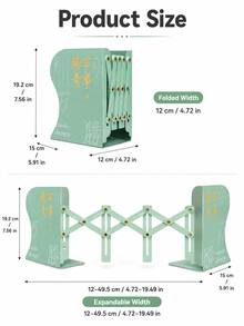 1pc Chinese Style Expandable Bookshelf, Foldable Desktop Book Organizer With Adjustable Bookends, Creative Bookshelf Stand, Suitable For Students, Middle School And High School, Office Desk Accessory, School And Office Supplies - Multiple Options Available - View 5
