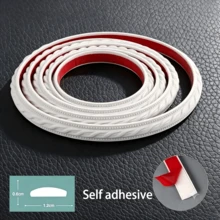 DIY Colorable 100 300 500cm PVC Self Adhesive Decorative Strip Flexible Polymer PVC Solid Color Embossed Pattern 1.2cm Width Bendable Cuttable Wall Trim Molding No Drilling For Wall Ceiling Baseboard Mirror Frame Cabinet Tile Edge Modern Home Decor - A - View 1