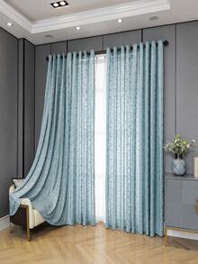 NOSBEI 1PC Small Cherry Blossom Jacquard Floral Grommet Curtain, Light Filtering Privacy Window Drapes, For Living Room Bedroom Home Decor - Flower Pattern 3 - View 3
