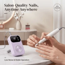 Cordless Electric Nail Drill For Gel Nails, 2-In-1 Professional E-File With Built-In Curing Light And LCD Screen, Lightweight Low Vibration Manicure Kit For Home And Travel - Multicolor - View 2