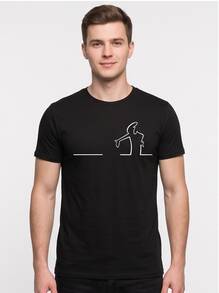 Local Stock, Brand, Balum La Linea Men's T-Shirt - 黑色 - 查看 6