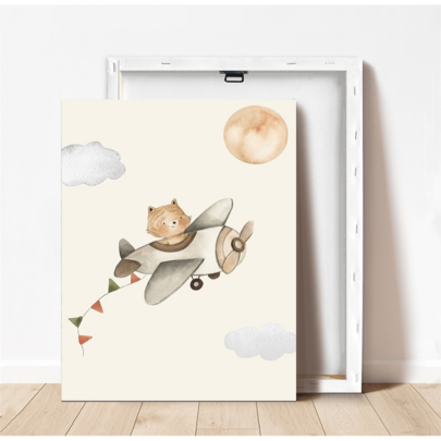 1pc/3pcs/Set Baby Nursery Wall Art. Jungle Adventure Baby Wall Art Set - Watercolor Animal Paintings, (Nursery Decor Gallery Jungle Adventure Nursery Decor, Animal Adventure Mural, Watercolor Animal Paintings, Hot Air Balloon Nursery Art, Monkey On Hot Air Balloon Poster, Jungle Animal Scene, Cat Flying Airplane Painting, Nursery Jungle Series, Baby Decor, Moon And Clouds Background, Soft Bunting Details, Bestselling Animal Set, Educational Jungle Decor)