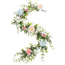1/2pcs 70 Inch/5.9ft Artificial Eucalyptus Wreath, Plastic Eucalyptus Leaf Garland, Suitable For Spring DIY Front Door Wreath, Room Decor, Office Party Decoration, Holiday Home Decor (Valentine's Day, Wedding, Birthday) - A - View 11