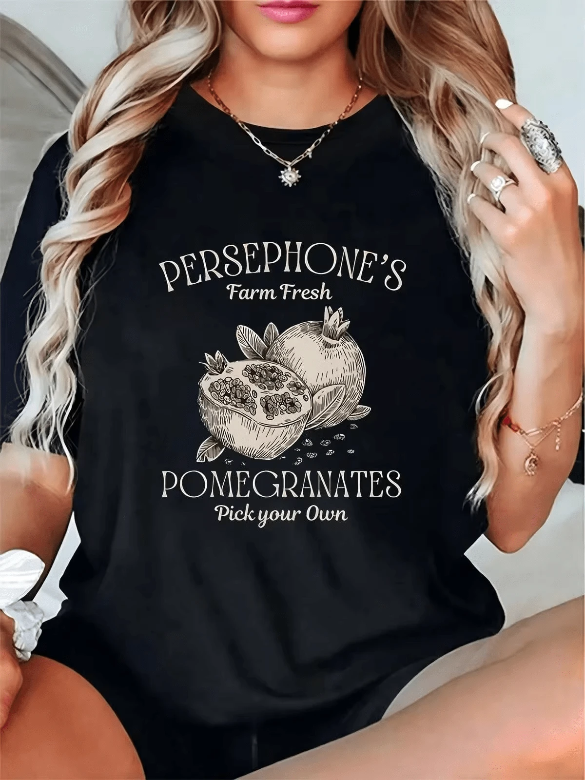 Women T-Shirts - 黑色 - 查看 1