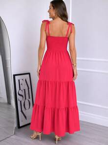 Floral Maxi Dress – Elegance And Comfort - RED PINK - 查看 2