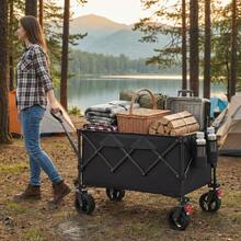 Foldable Track & Field Equipment Cart | Large Capacity Camping Wagon | Foldable Multi-Function Outdoor Trolley | 300kg Load Capacity, Large Adjustable Capacity, Suitable For Track & Field/Camping - A - View 5