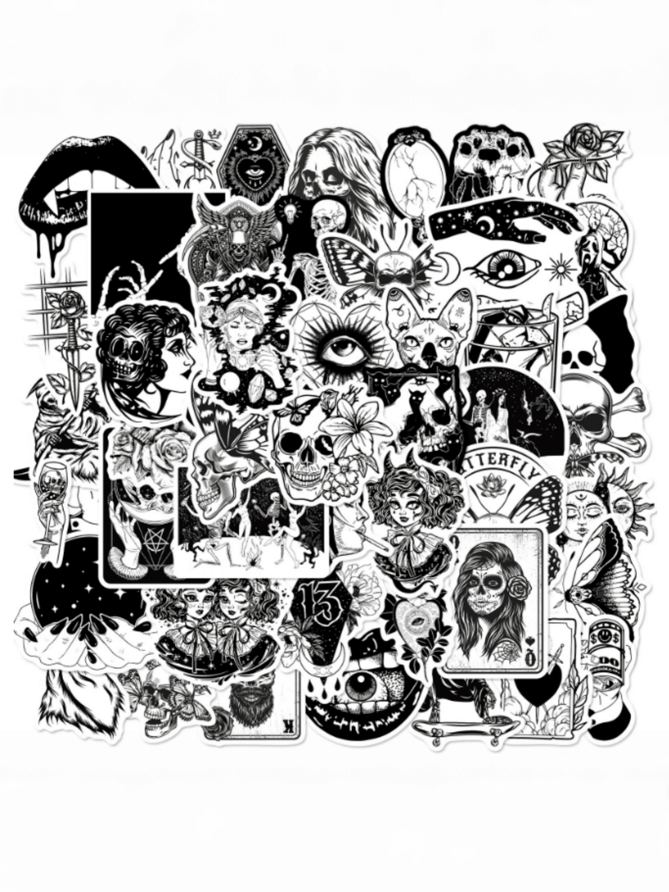 50pcs Gothic Magic Graffiti Stickers, Suitable For Decorating Phones, Laptops, Suitcases And Notebooks - Multicolor - View 5