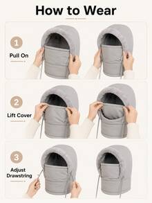 1pc Winter Unisex Hat, Integrated Neck & Ear Warmer, Thickened Balaclava, Warm & Windproof, Suitable For Winter Outdoor Leisure And Cycling Wear - Multicolor - View 7