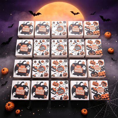 1/6/12pcs New Halloween Pumpkin Ghost Candy Boxes, Hollow Cookie Packaging Tote Bags, Children's Day Gifts, Halloween Packaging Supplies, Festival Party Supplies, Halloween Gifts