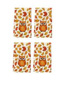 2pcs/4pcs/8pcs Thanksgiving Autumn Maple Leaf Pumpkin Owl Hand Towels, Harvest Festival Bathroom Towels, Dish Cloths, Vintage Farm Style, Suitable For Harvest Festival Kitchen Decor, Thanksgiving Party Event Decoration - Multicolor - View 11