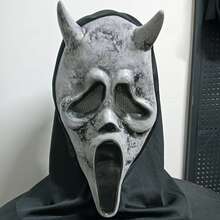 Full Head Horror Grotesque Costume Mask, Role Play Mask, Halloween, Masquerade Party Fine Mesh Pattern Design - Perfect Gift For Adults, Halloween Mask, Halloween Headwear, Halloween Role Play Props - Multicolor - View 6
