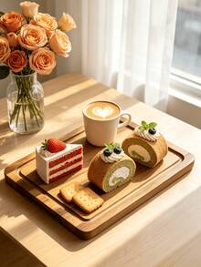 1PC Wooden Tray, Cheese Tray, Food Tray, Meat Tray, Breakfast Tray, Afternoon Tea Tray, Serving Tray, Party Plate, Home Decor, Kitchen Tool, Can Hold Cooked Meat, Fruit, Vegetables And Other Foods, Suitable For Home And Restaurant Purchase, Suitable For Halloween, Christmas And Other Holiday Gatherings, Holiday Gift, Kitchen Essential - View 4